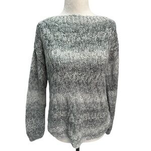 𝅺handmade Handknit Variegated Grey Pullover Sweater Size S